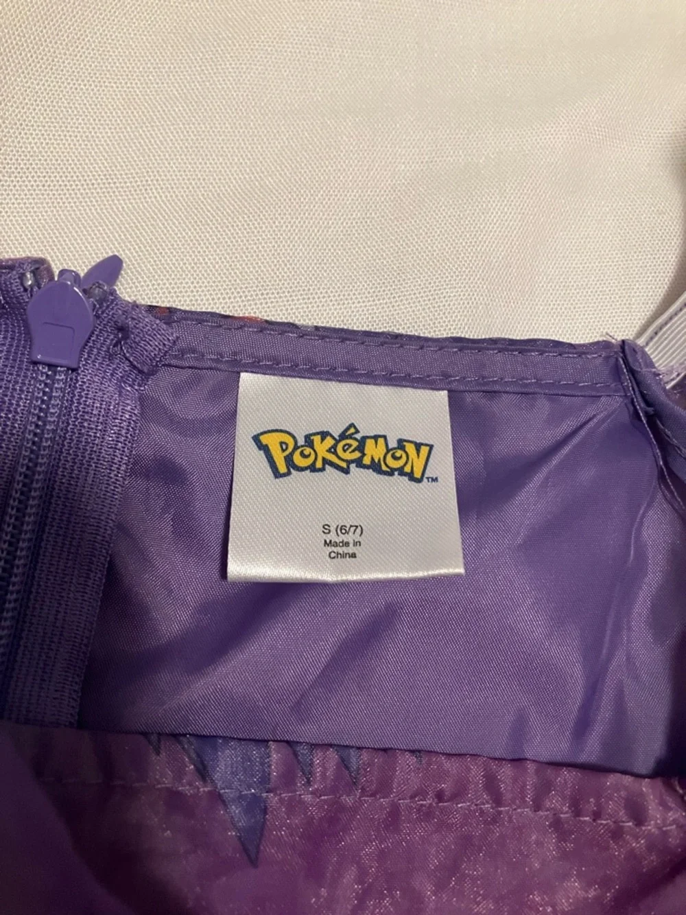 Pokemon Girls Purple and Pink Gengar Print Chiffon Dress - Picture 3 of 4